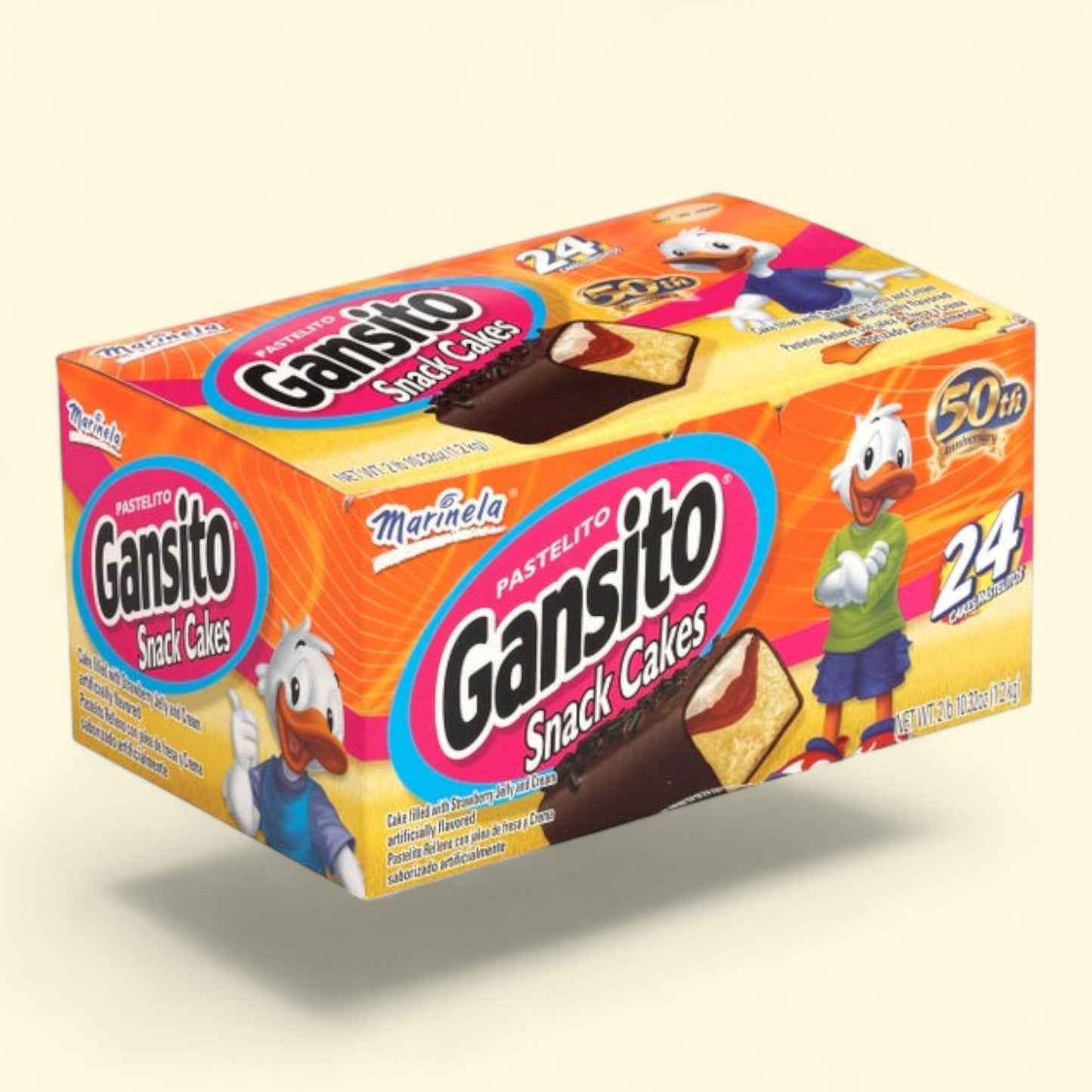 Marinela, petits gâteaux Gansito, 50 g, paquet de 24