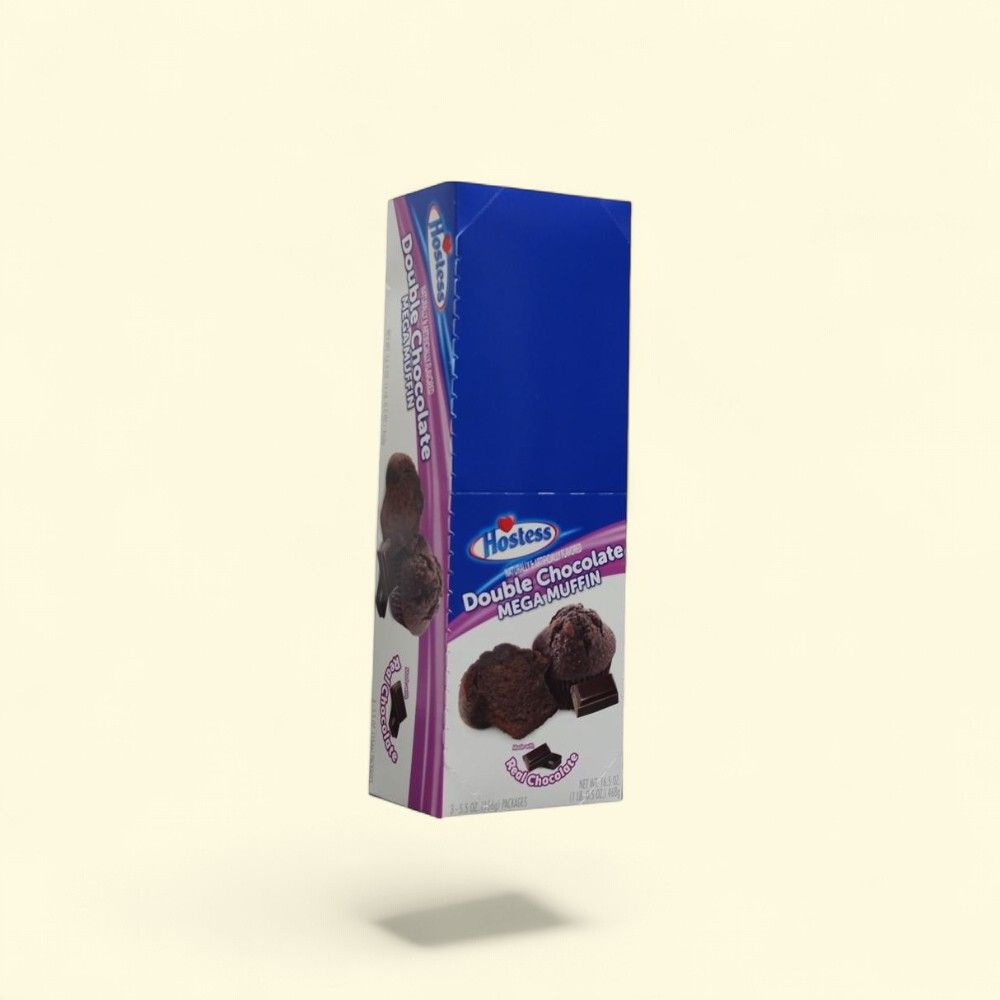Hostess Double Chocolate Mega Muffins 3-Count — authentic US product shipped worldwide by Treatspree