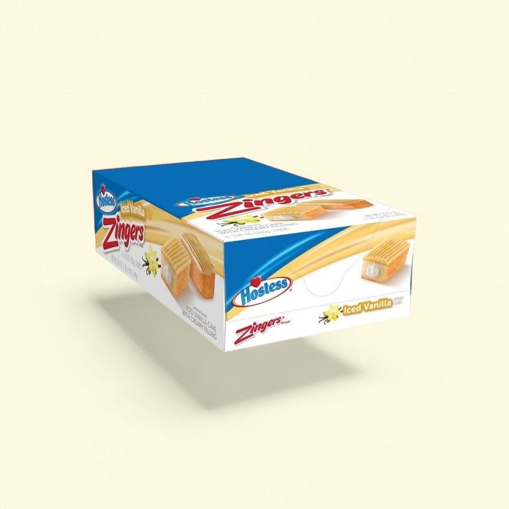 Hostess Iced Vanilla Zingers Cakes, 6 Count — authentic US product shipped worldwide by Treatspree