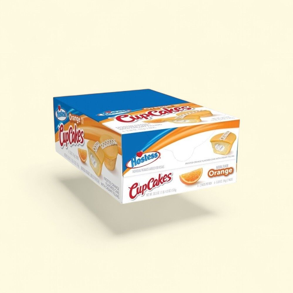 Hostess Orange Frosted Cupcakes, 6 Count — authentic US product shipped worldwide by Treatspree