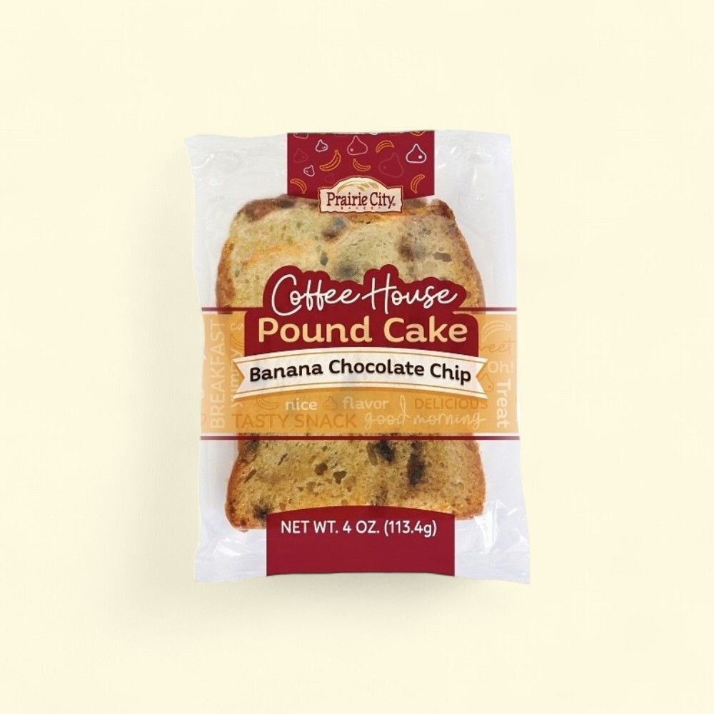 Prairie City Bakery Banana Chocolate Chip Pound Cake (10 x 4oz) — authentic US product shipped worldwide by Treatspree