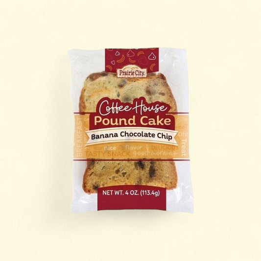 Prairie City Bakery Banana Chocolate Chip Pound Cake (10 x 4oz) — authentic US product shipped worldwide by Treatspree