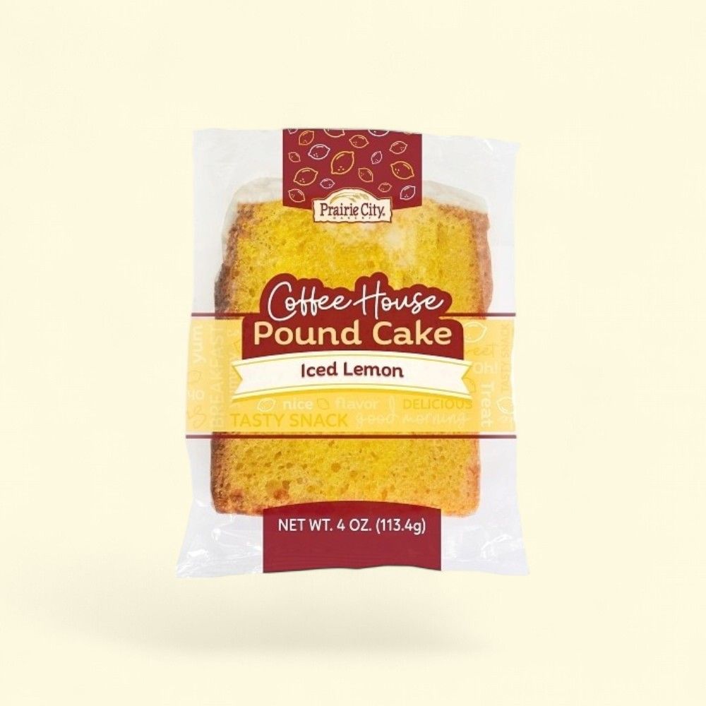 Prairie City Bakery Iced Lemon Pound Cake - 10 x 4oz — authentic US product shipped worldwide by Treatspree