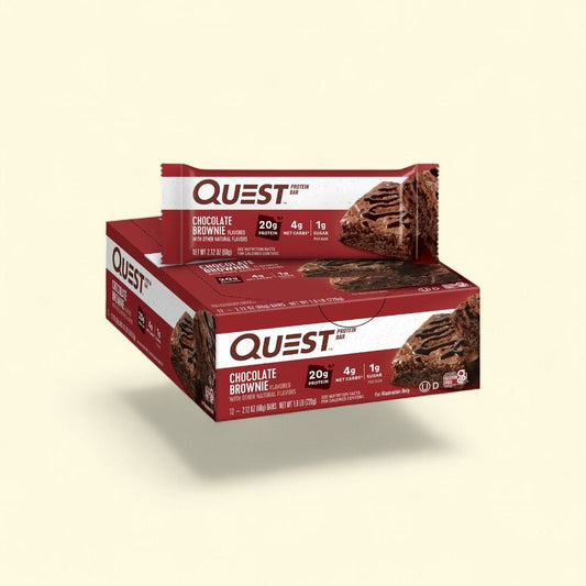 Quest Chocolate Brownie Protein Bar - 12 Count — authentic US product shipped worldwide by Treatspree