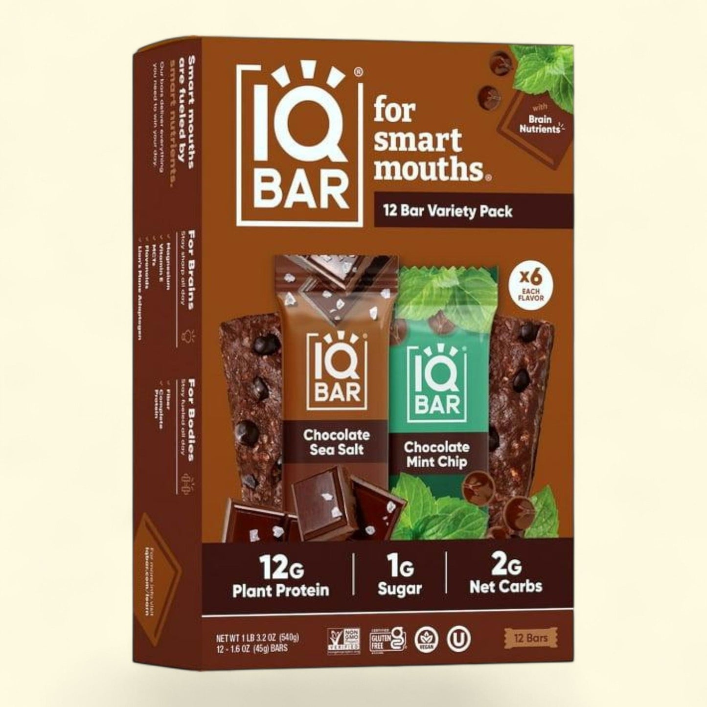 IQBAR Protein Bar, Variety Pack, 12 ct.