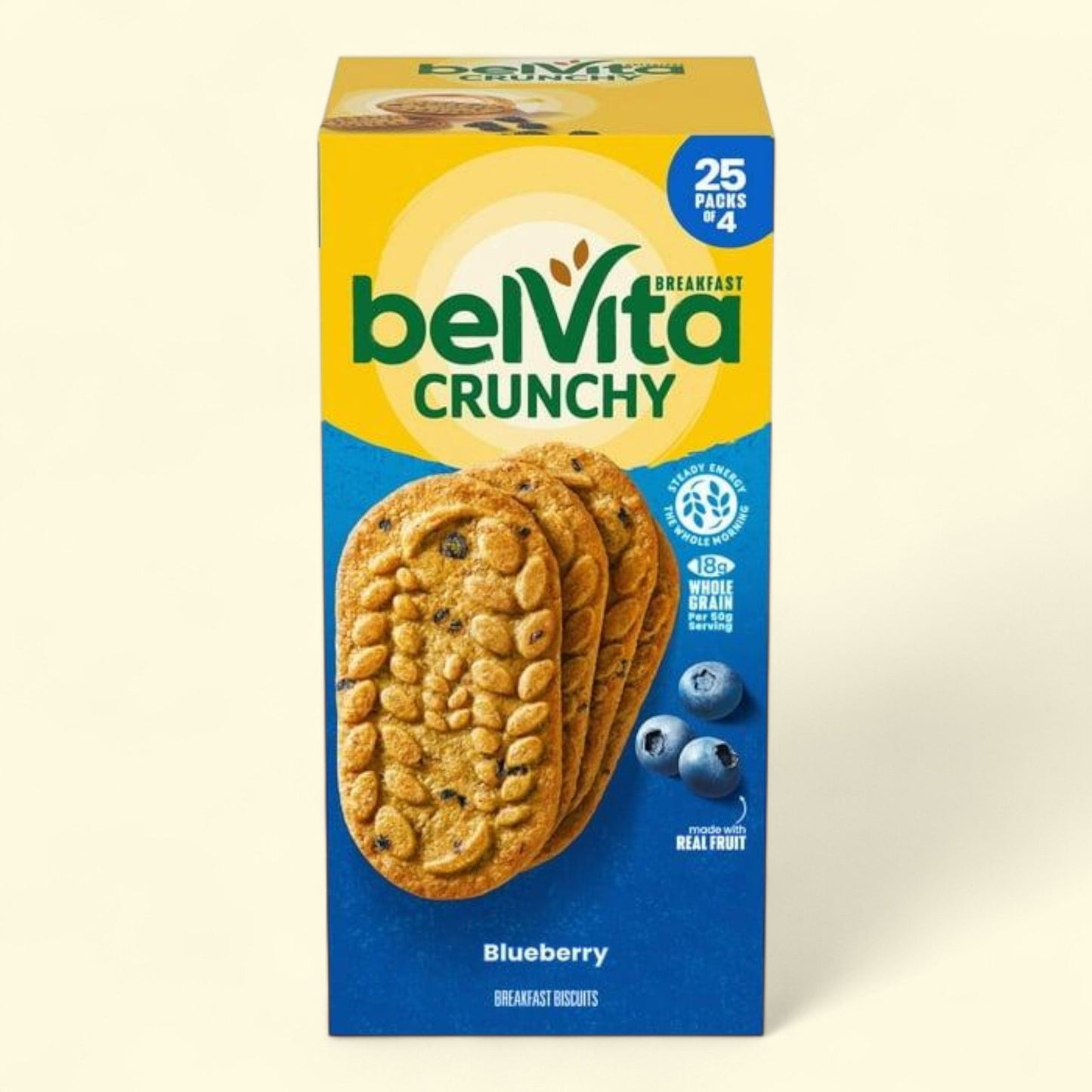 belVita Blueberry Breakfast Biscuits, 4 biscuits, 25 pk