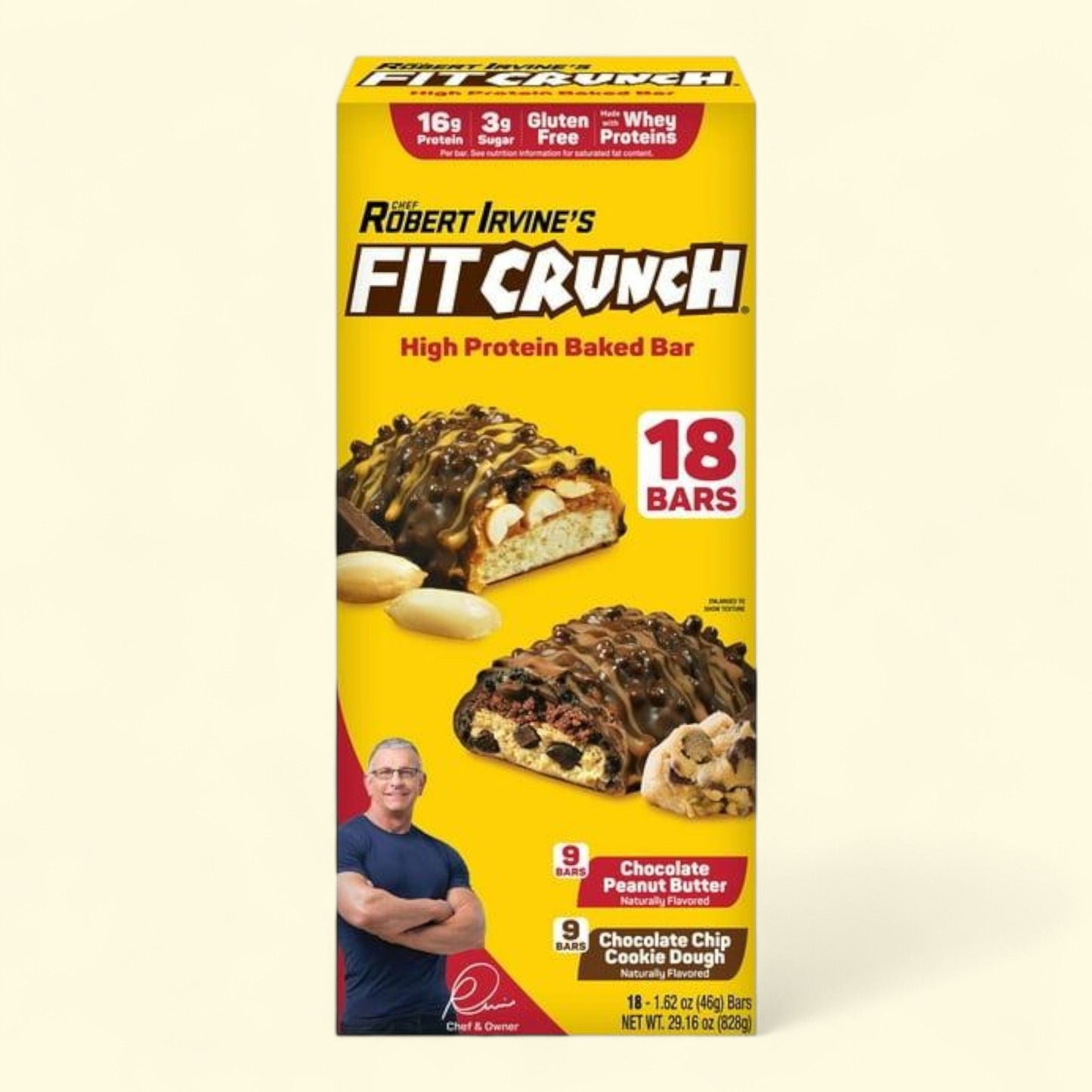 Chef Robert Irvine's FITCRUNCH High Protein Baked Bars, 1.62 oz. 18 ct.