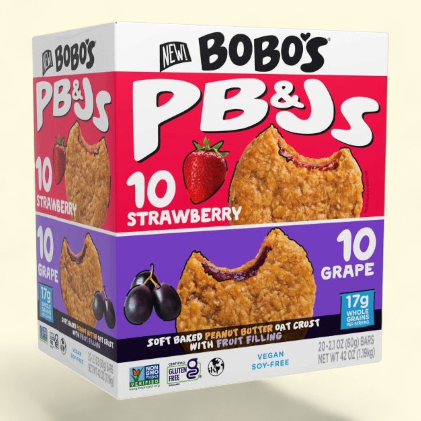 Bobo's PB&Js Oat Sandwich Bar, 2.1 oz, 20-count