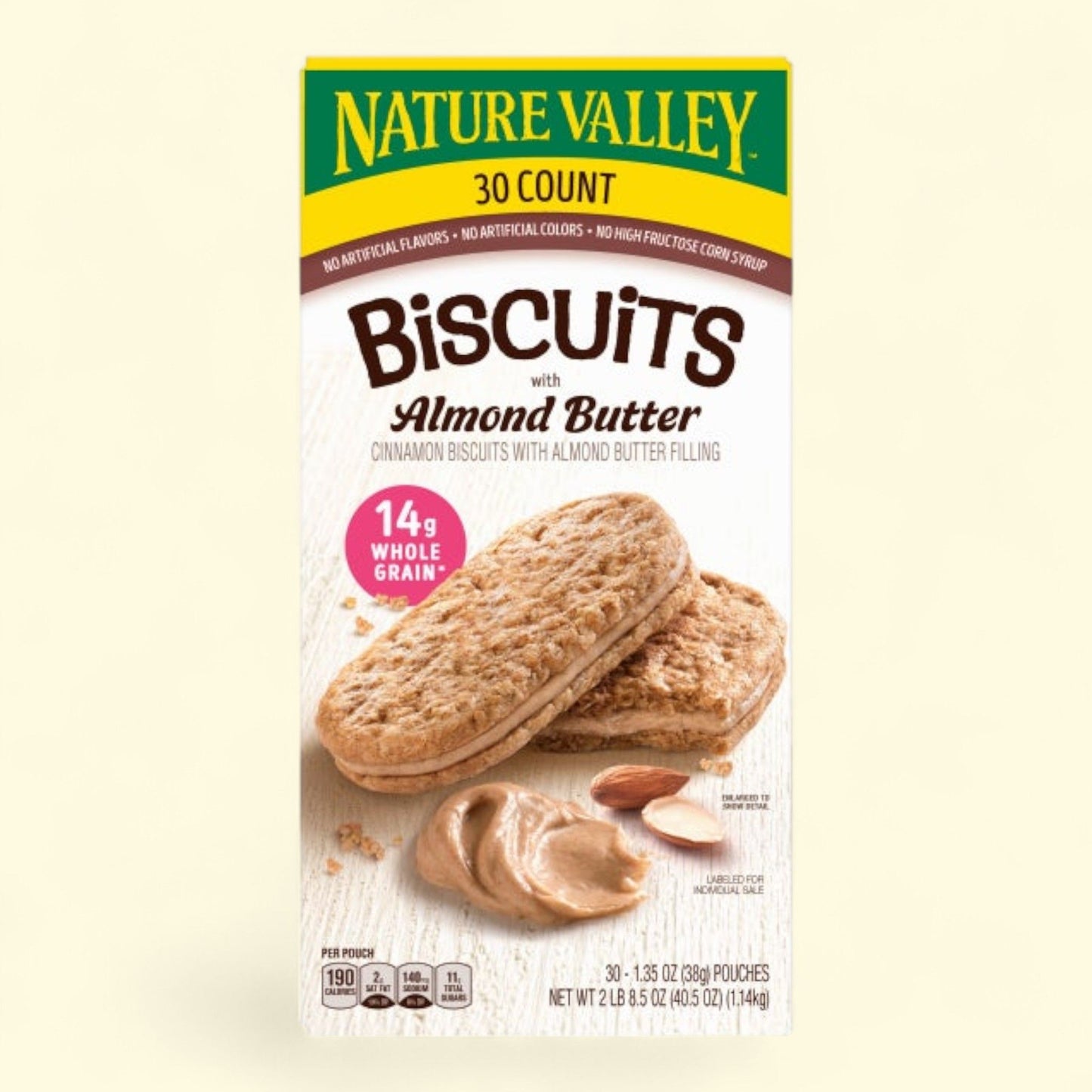 Nature Valley Biscuits with Almond Butter, 1.35 oz, 30-count