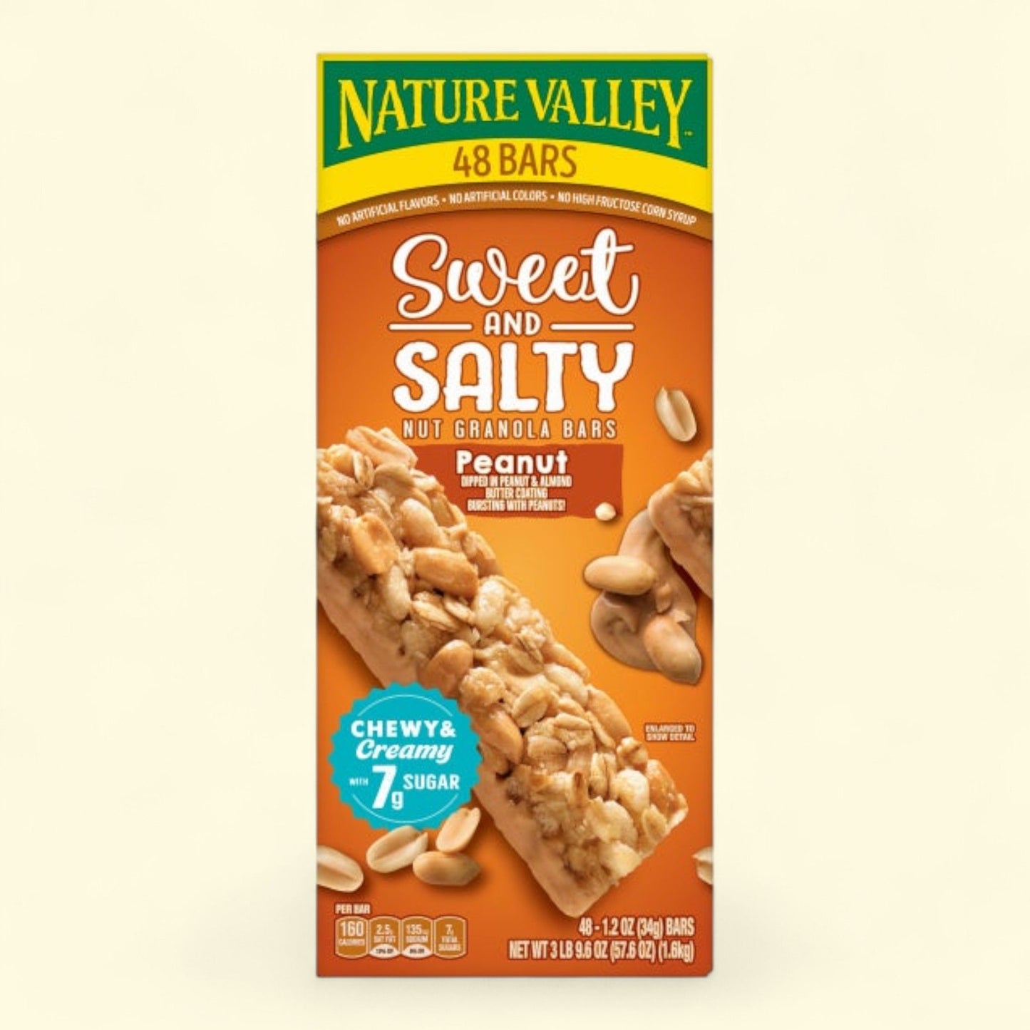 Nature Valley Sweet and Salty Granola Bar, Peanut, 1.2 oz, 48-count