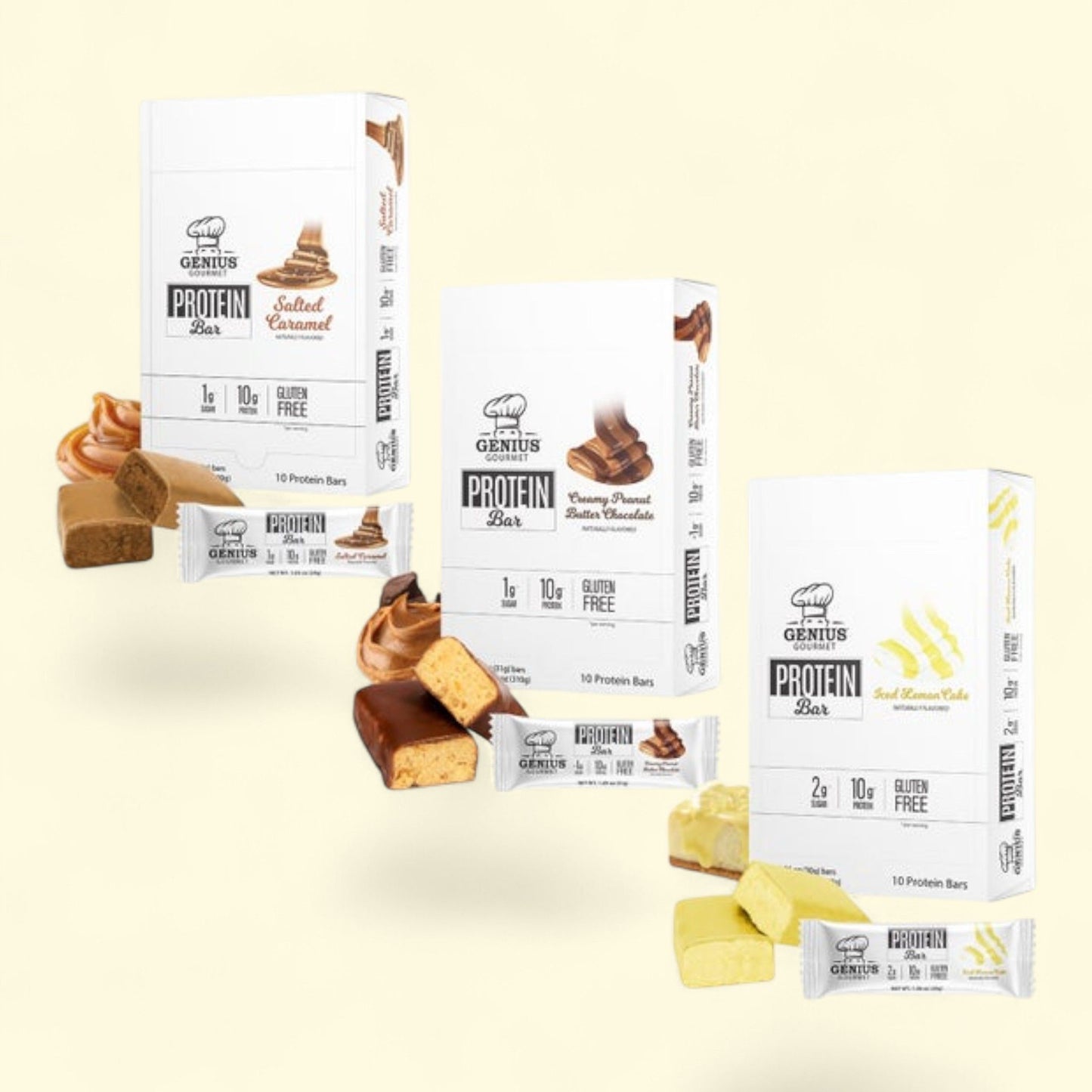 Genius Gourmet Protein Bar, Variety Pack, 30 Count