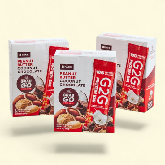 G2G Protein Bars, Peanut Butter Coconut Chocolate, 24-count