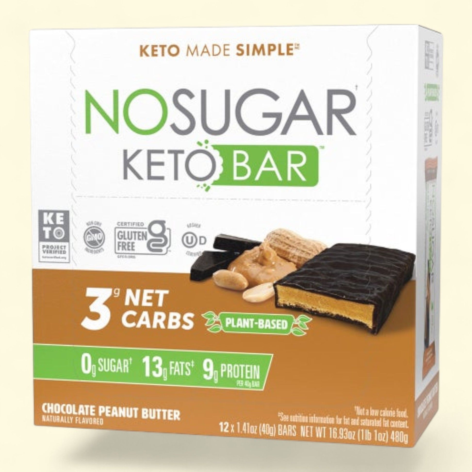 No Sugar Keto Bar, Chocolate Peanut Butter, 12-count, 2-pack — authentic US product shipped worldwide by Treatspree