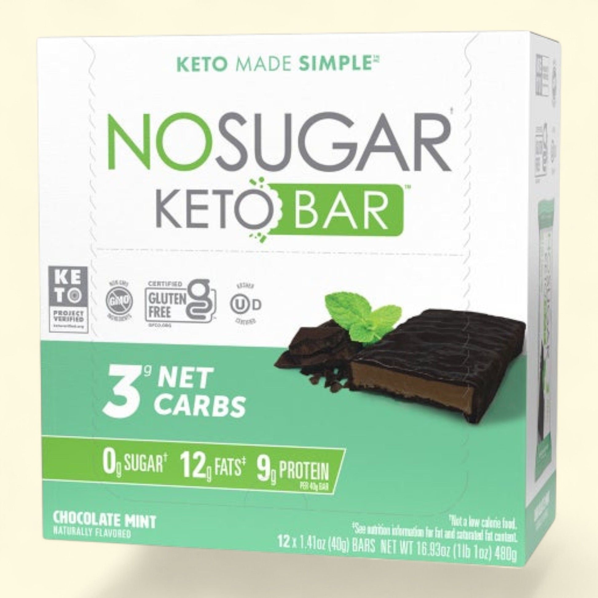 Keto Bar, Chocolate Mint, 12-count, 2-pack. — authentic US product shipped worldwide by Treatspree