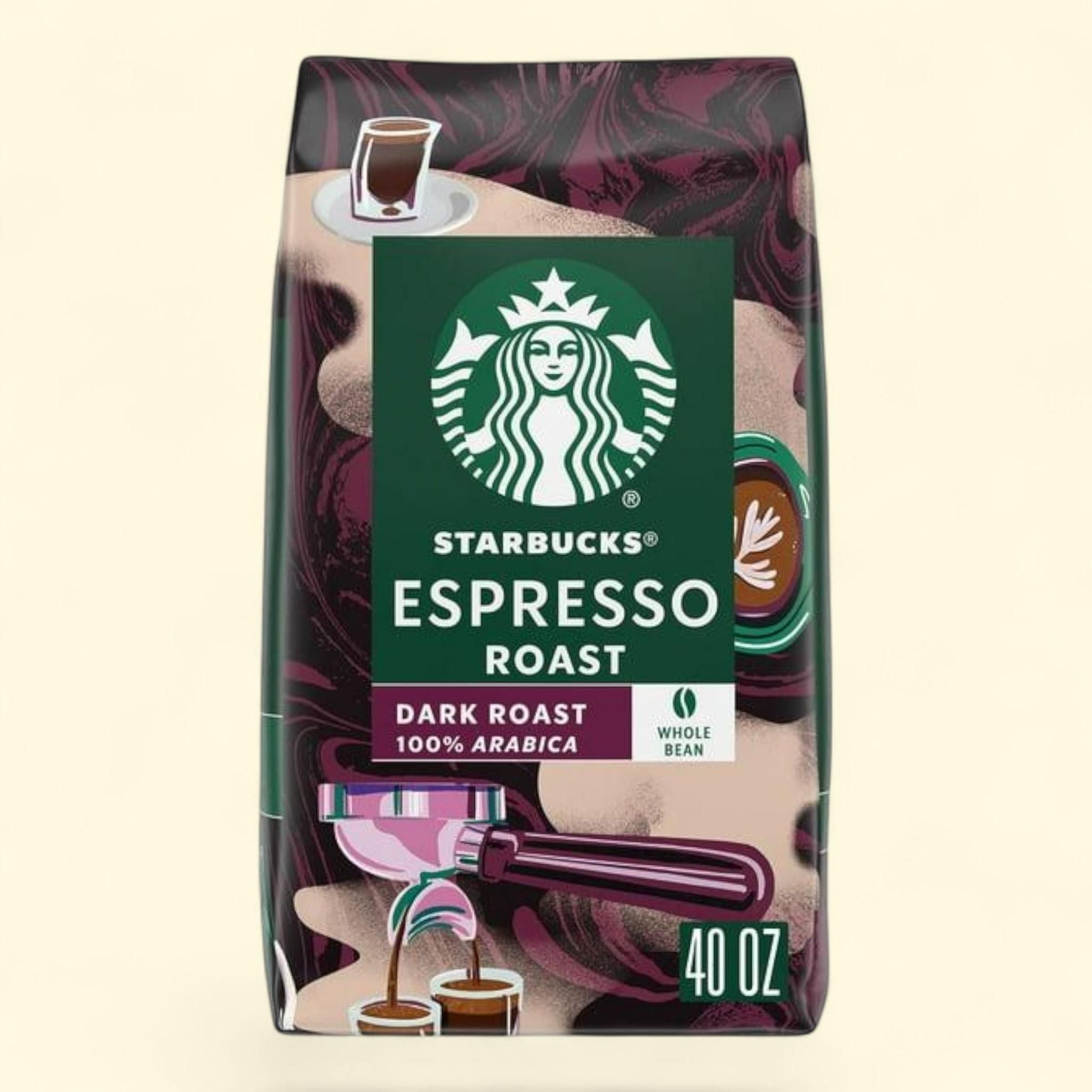 Starbucks Whole Bean Coffee, Espresso Roast Dark, 40 oz