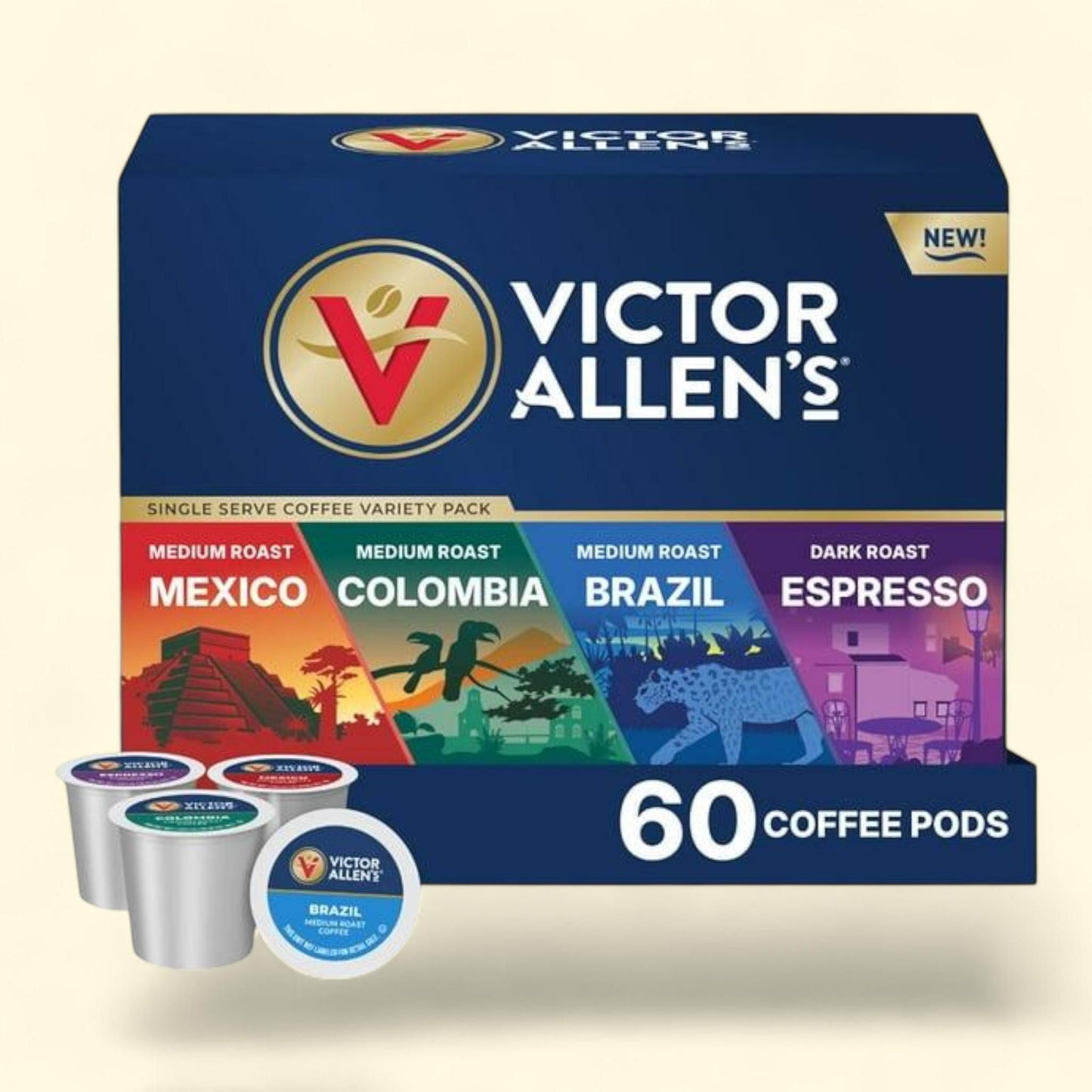 Victor Allen's Signature Medium-Dark Roast Coffee Pods, 60 ct.