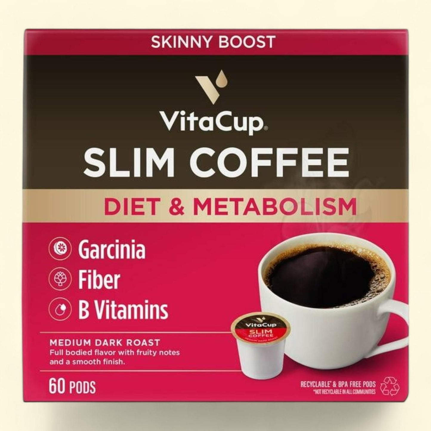 VitaCup Single Serve Coffee Cups, Slim Blend 60 ct.