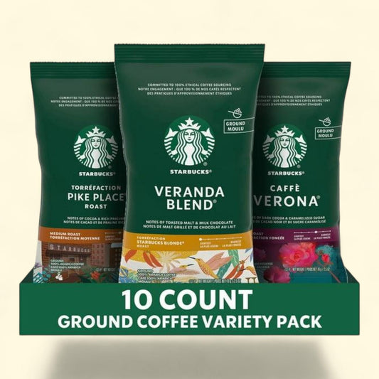 Starbucks Ground Coffee Variety Pack, 2.5 oz., 10 Packets