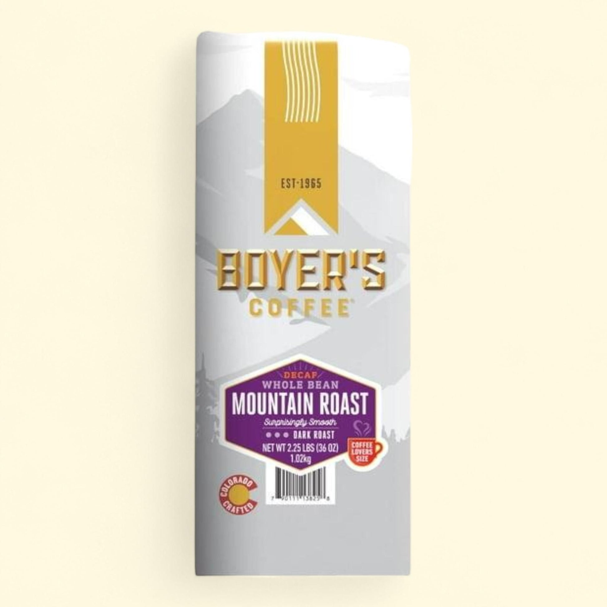 Boyer's Coffee Mountain Roast Decaf Dark Roast Whole Bean, 36 oz.