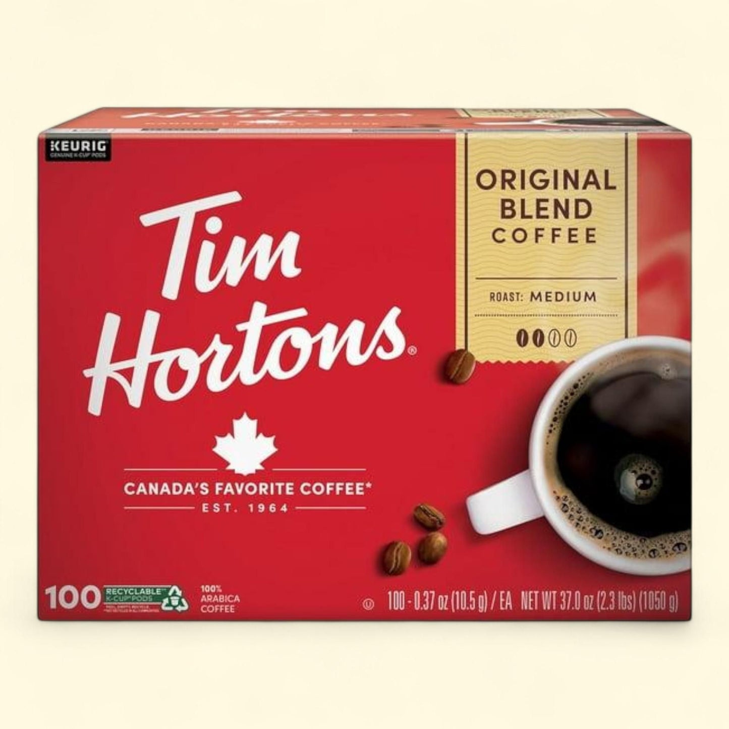 Tim Hortons Premium K-Cup Coffee Pods, Original Blend, 100 ct.