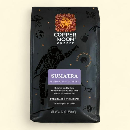 Copper Moon Dark Roast Whole Bean Coffee, Sumatra Blend, 32 oz.