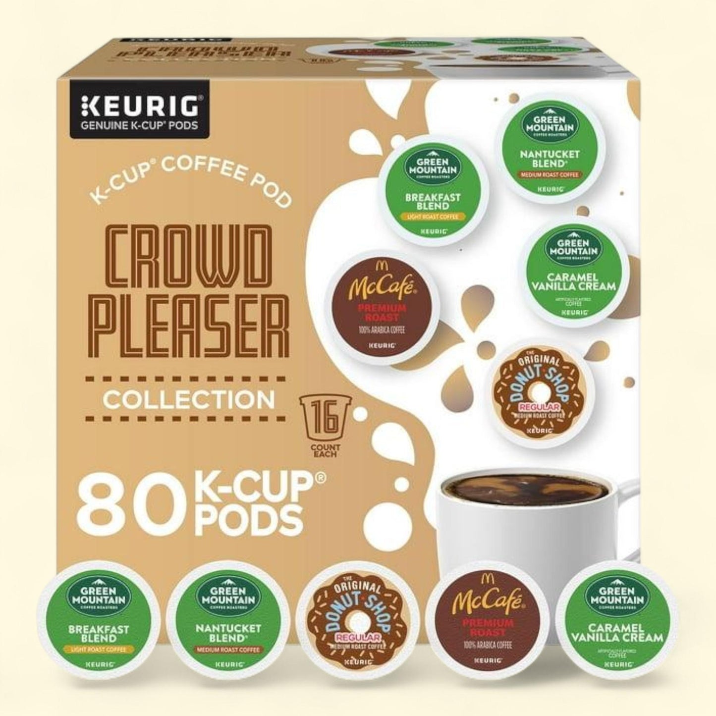 Crowd Pleaser Variety Pack, Single Serve Pods, 80 ct.