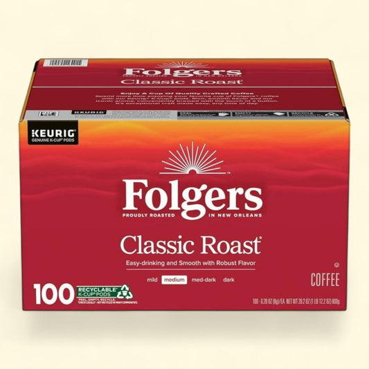 Folgers Classic Medium Roast K-Cup Coffee Pods, 100 ct.