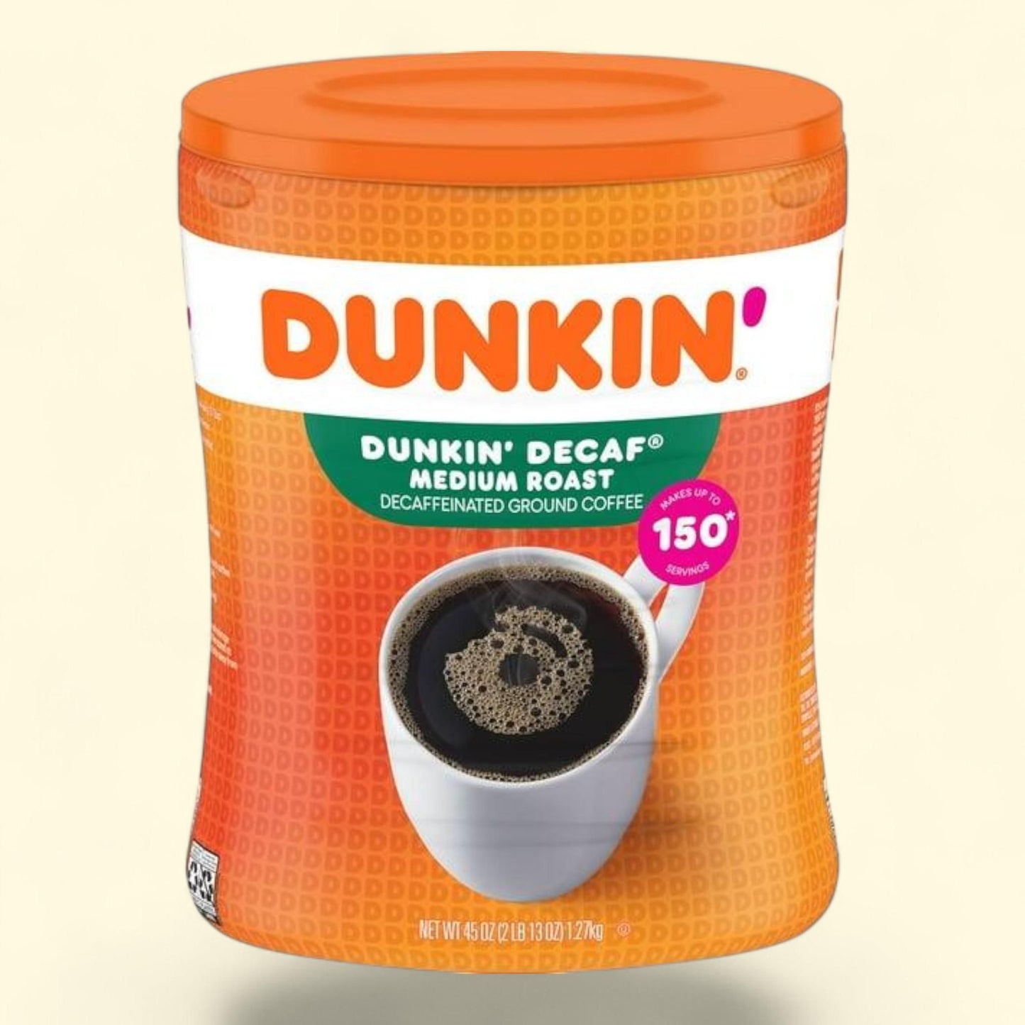 Dunkin' Donuts Decaffeinated Ground Coffee, 45 oz. — authentic US product shipped worldwide by Treatspree