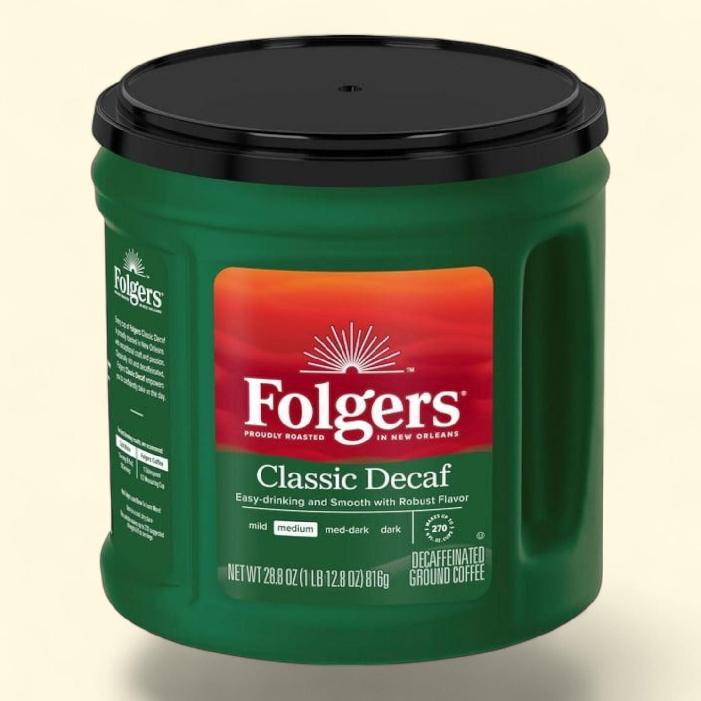 Folgers Decaffeinated Classic Roast Ground Coffee, 28.8 oz.