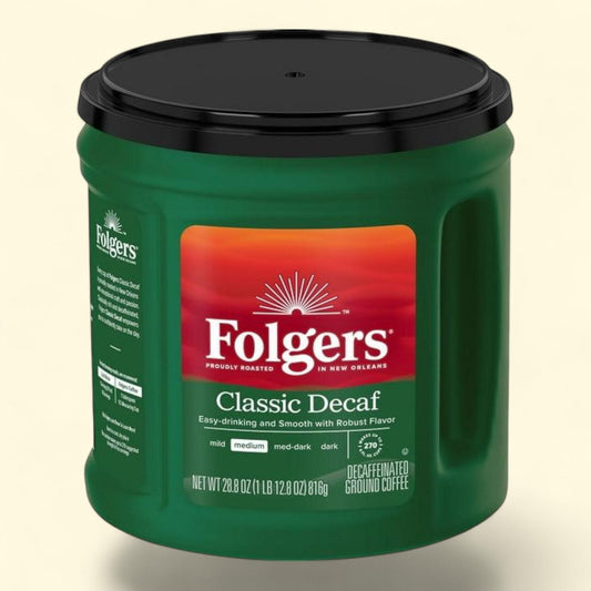 Folgers Decaffeinated Classic Roast Ground Coffee, 28.8 oz.