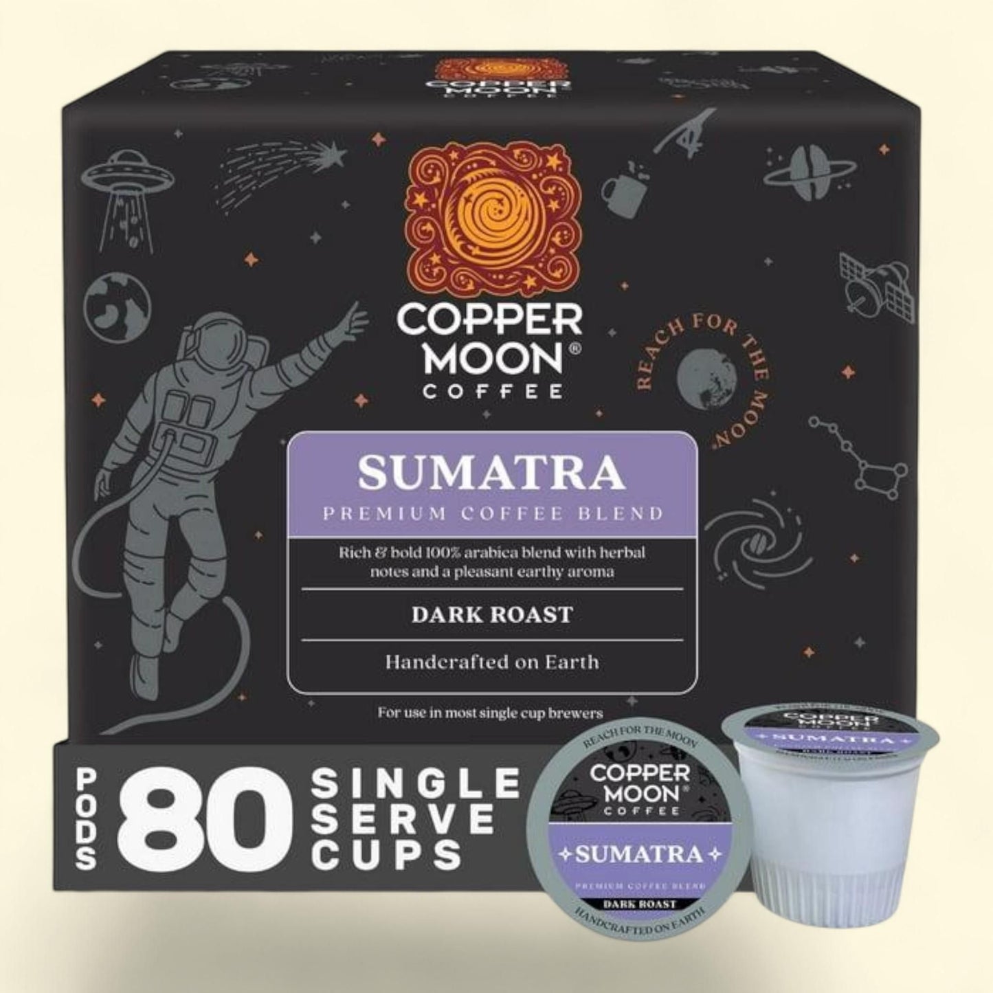 Copper Moon Coffee Single Serve Cups, Sumatra, 80 ct.