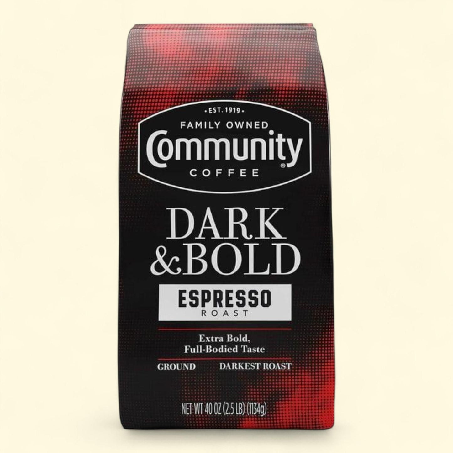 Community Coffee Dark & Bold Espresso Roast Ground Coffee, 40 oz. — authentic US product shipped worldwide by Treatspree