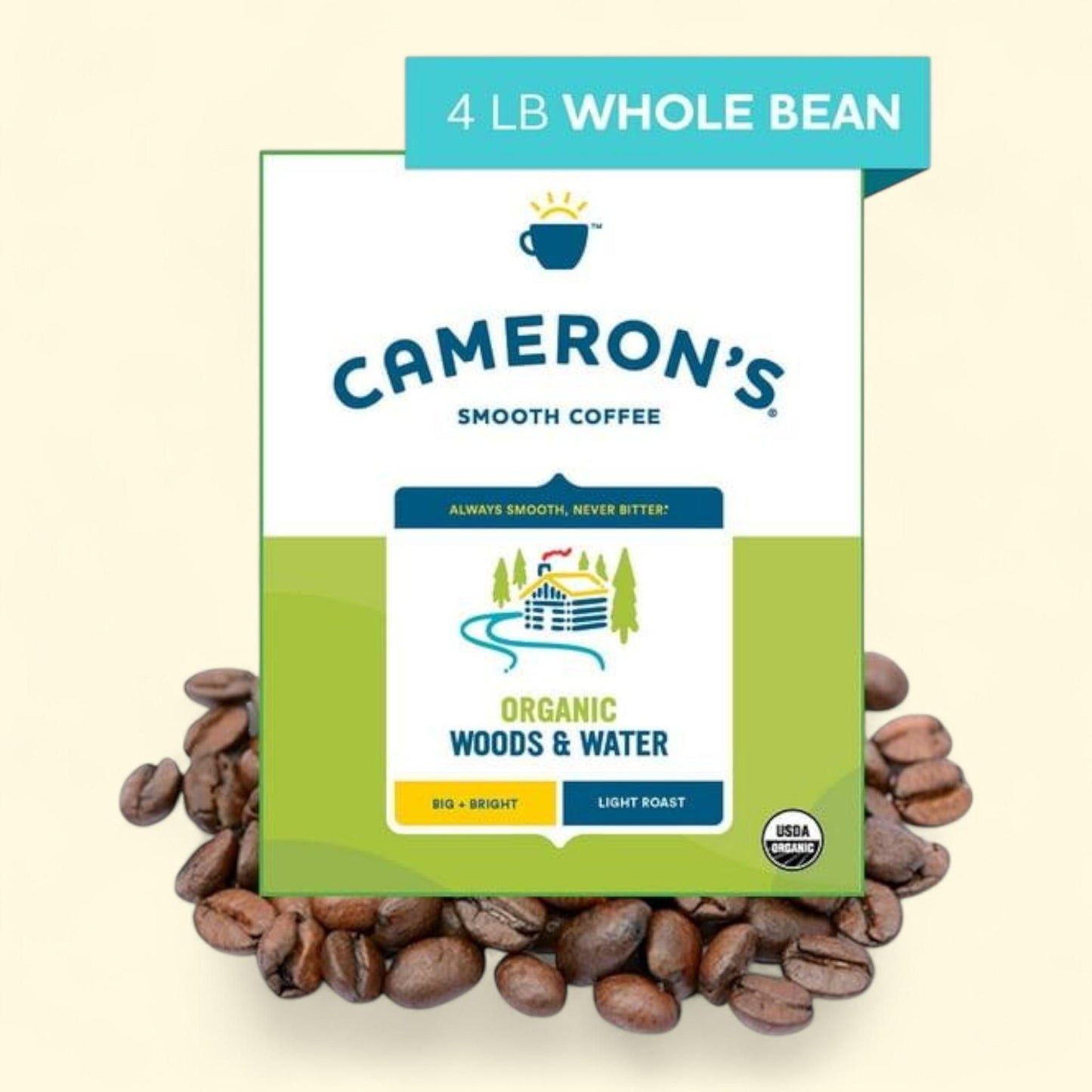 Cameron's Organic Whole Bean Coffee, Woods & Water 64 oz.