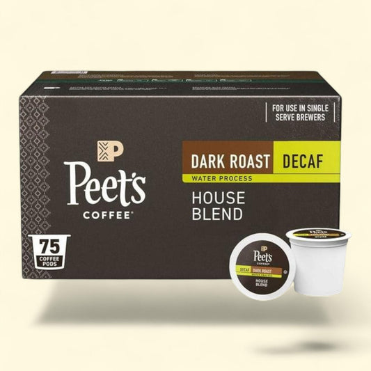 Peet's Coffee Decaf Dark Roast K-Cup Pods, House Blend 75 ct.