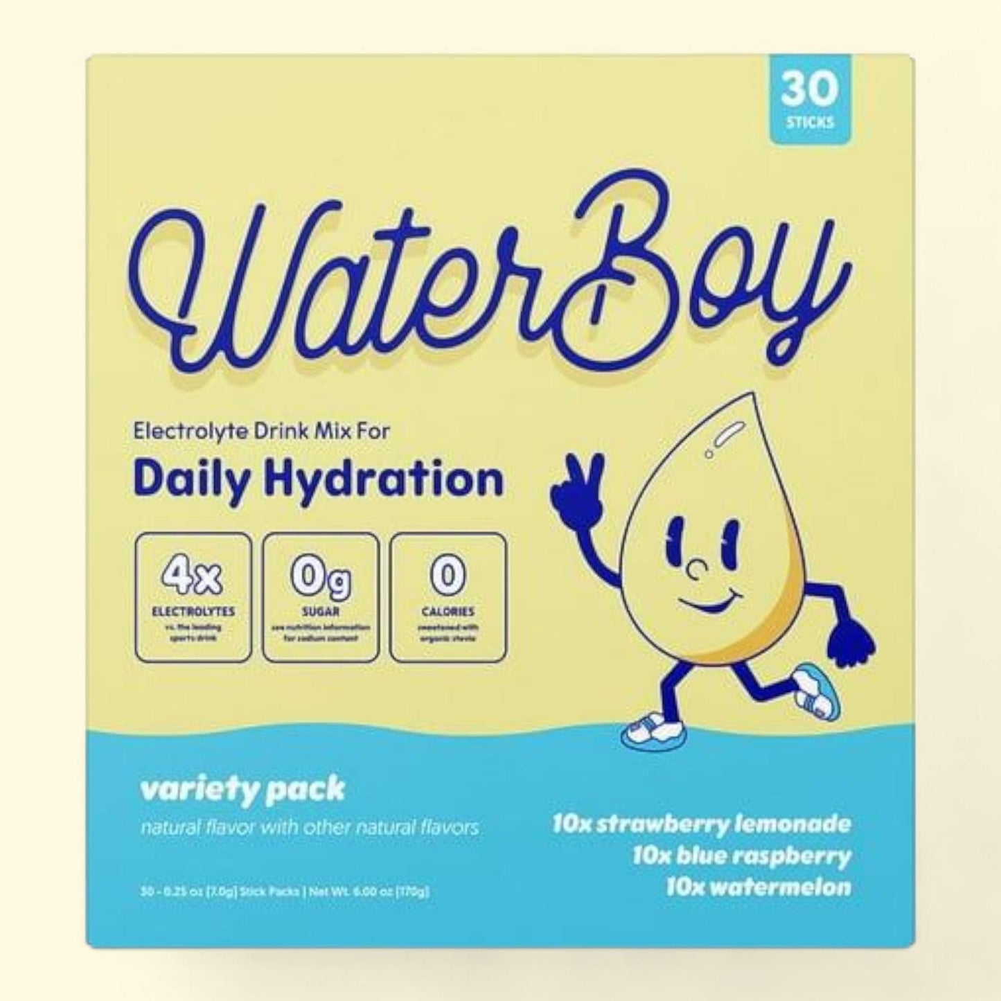 Waterboy Electrolyte Drink Mix, 30 ct