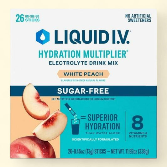 Liquid I.V. Hydration Multiplier Sugar-Free, White Peach, 26 ct.