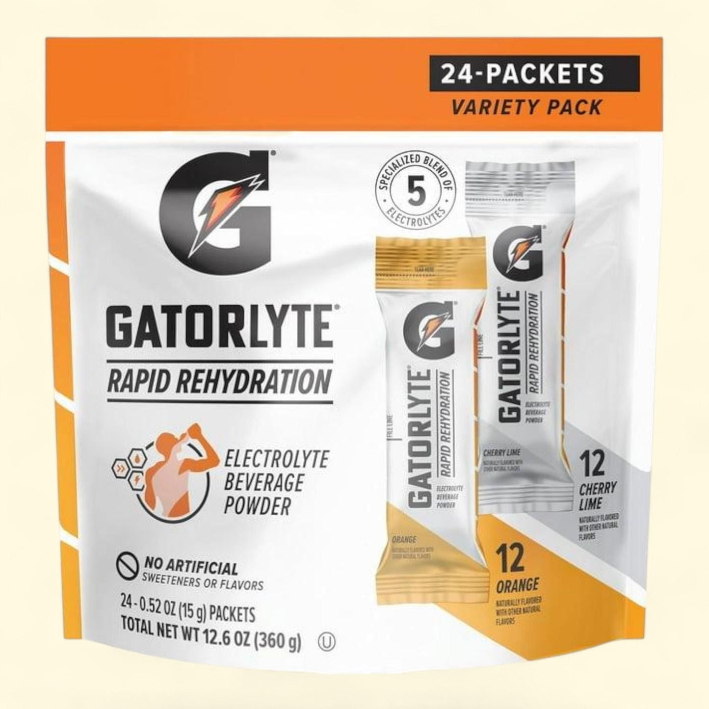 Gatorlyte Electrolyte Beverage Powder Variety Pack, 24 pk.