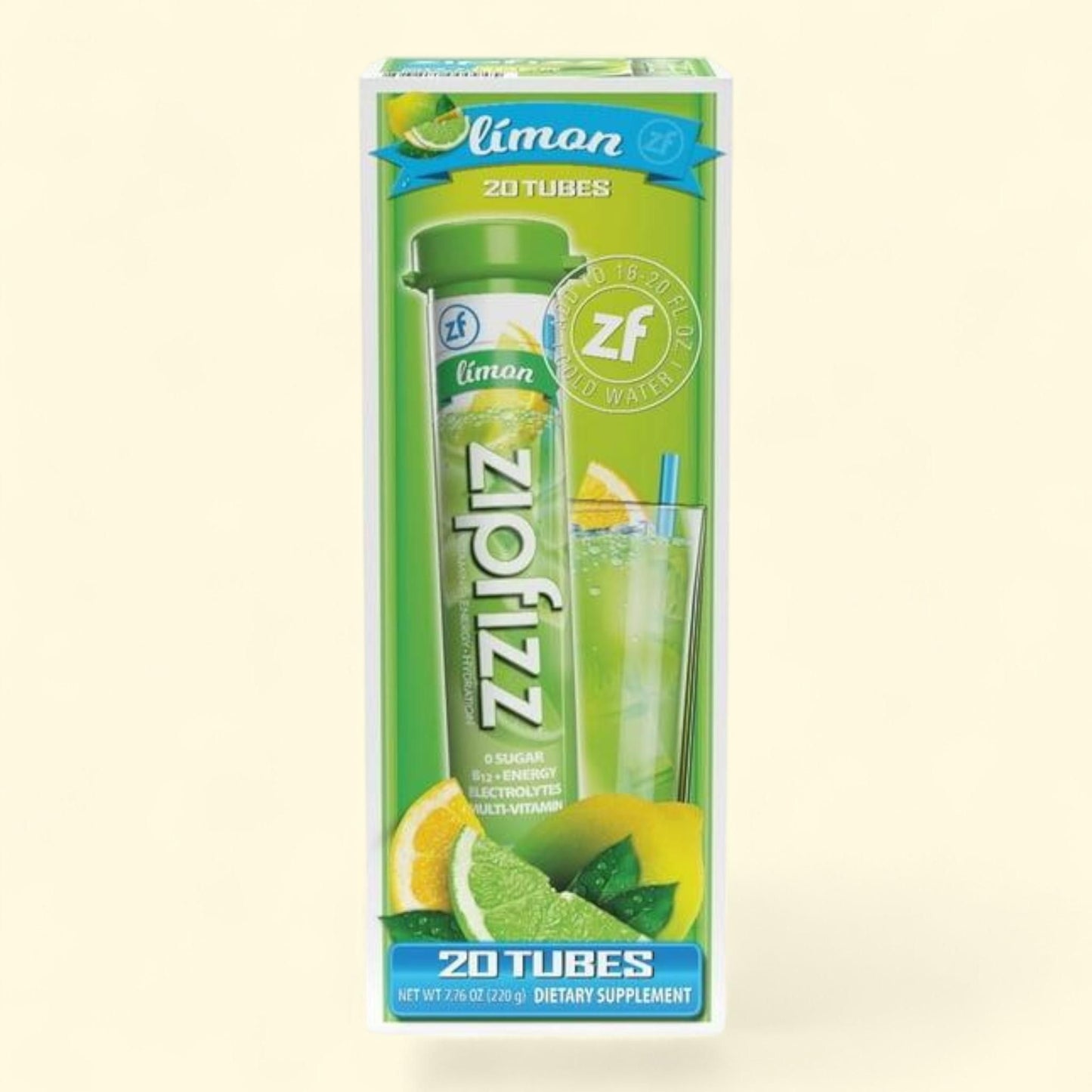 Zipfizz Energy Drink Mix, Limon, 20 ct.