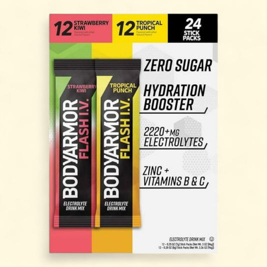 BODYARMOR Flash I.V. Electrolyte Powder Sticks, Variety Pack, 24 pk.