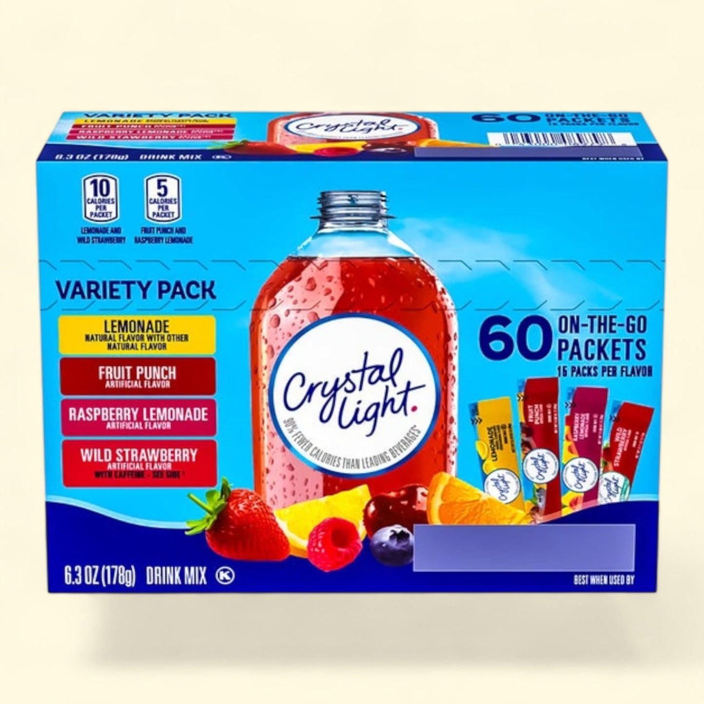 Crystal Light, On The Go Variety Pack, 60-count