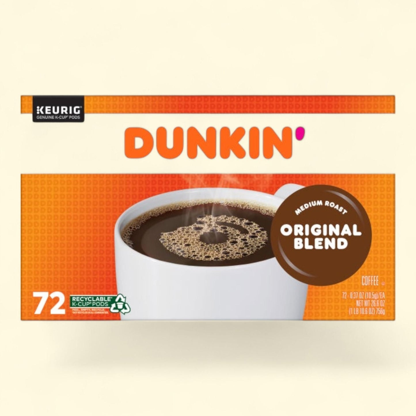 Dunkin' Donuts, Original Blend, Medium Roast, 72ct