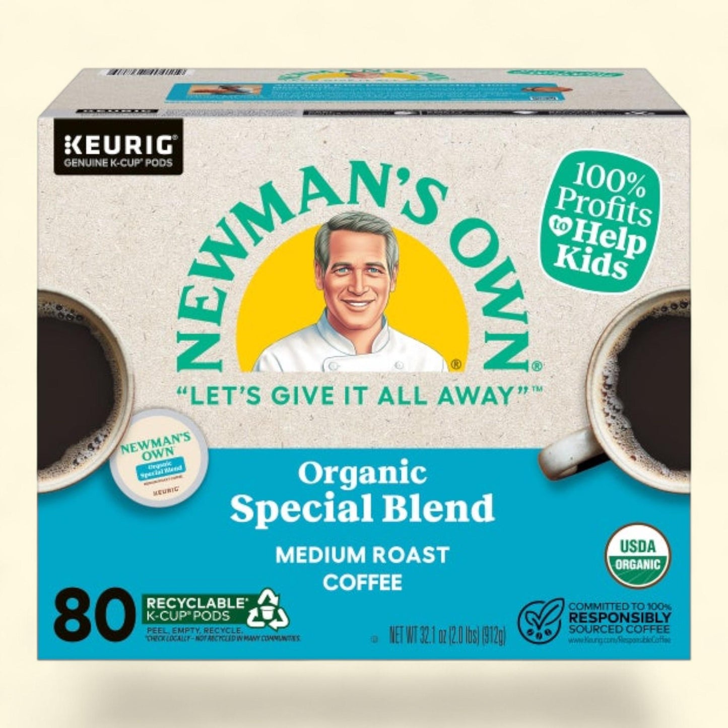 Newman's Own Organics Coffee Special Blend K-Cup Pod, 80-count