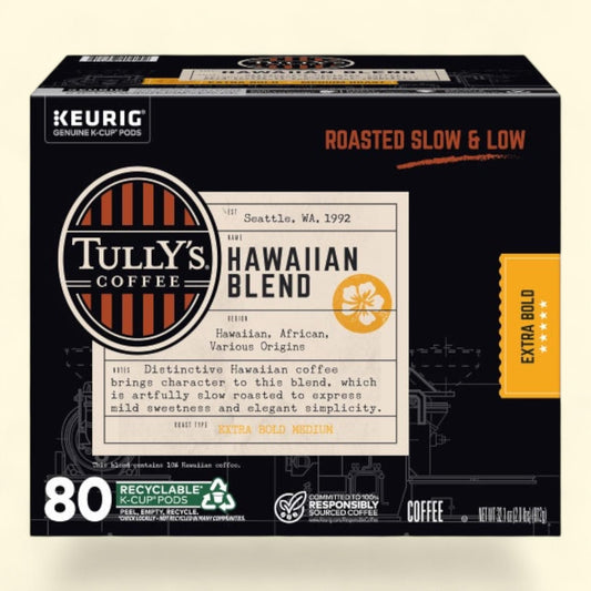 Tully's Coffee Hawaiian Blend K-Cups Pods, 80 count
