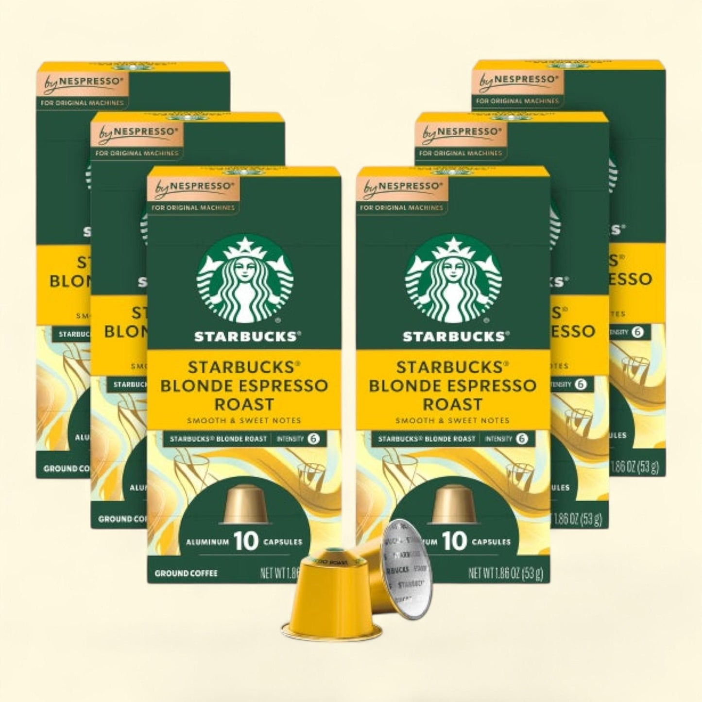 Starbucks by Nespresso Blonde Espresso Roast Capsules, 60 Count