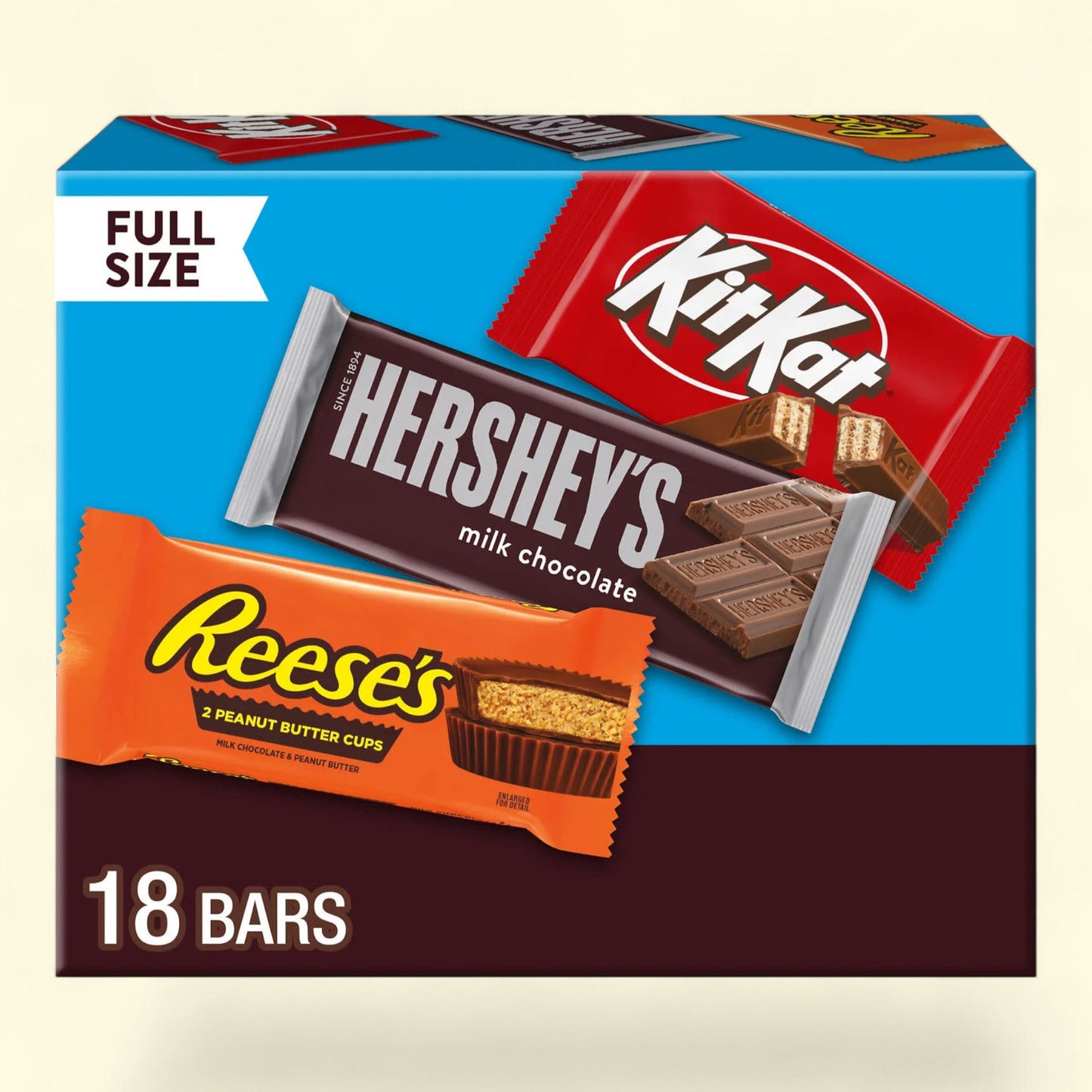 Hershey's, Kit Kat and Reese's Assorted Milk Chocolate Candy, 27.3 oz, 18 Count