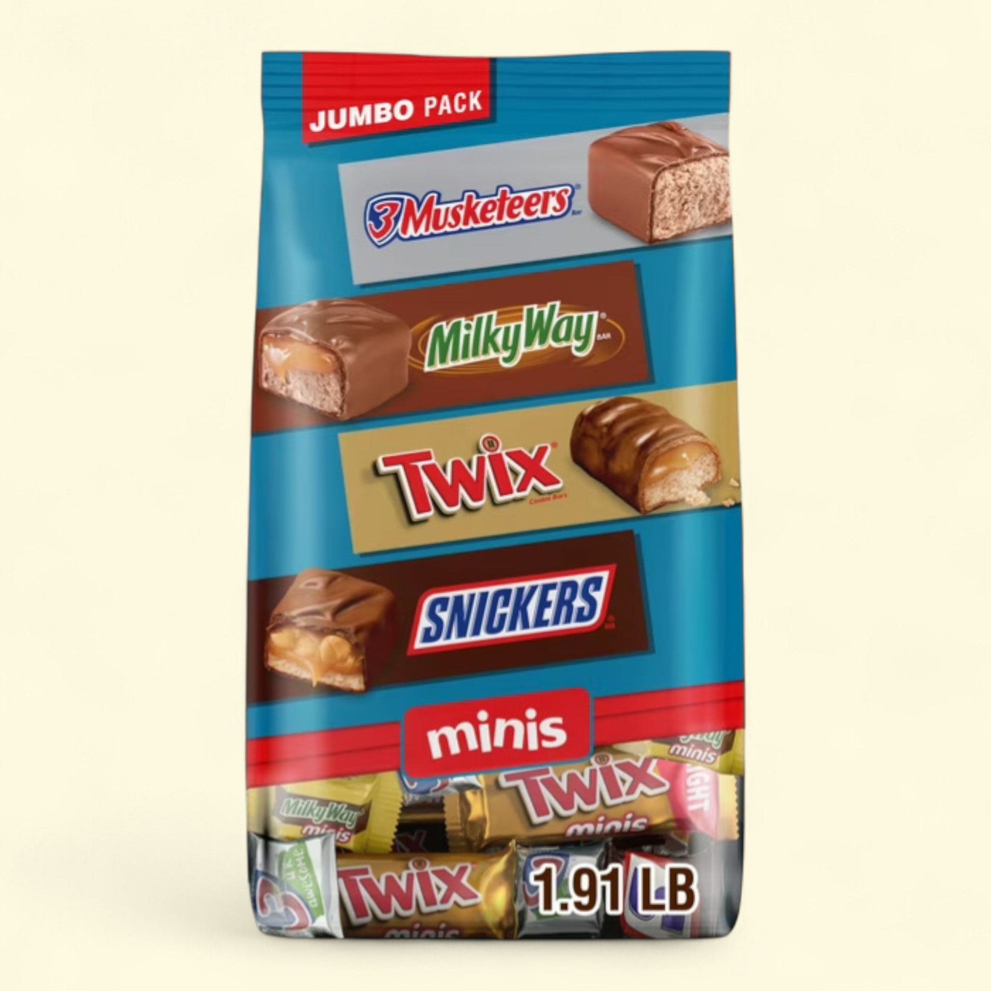 Snickers, Twix & More Minis Chocolate Candy Bars Variety Pack, 30.63 oz