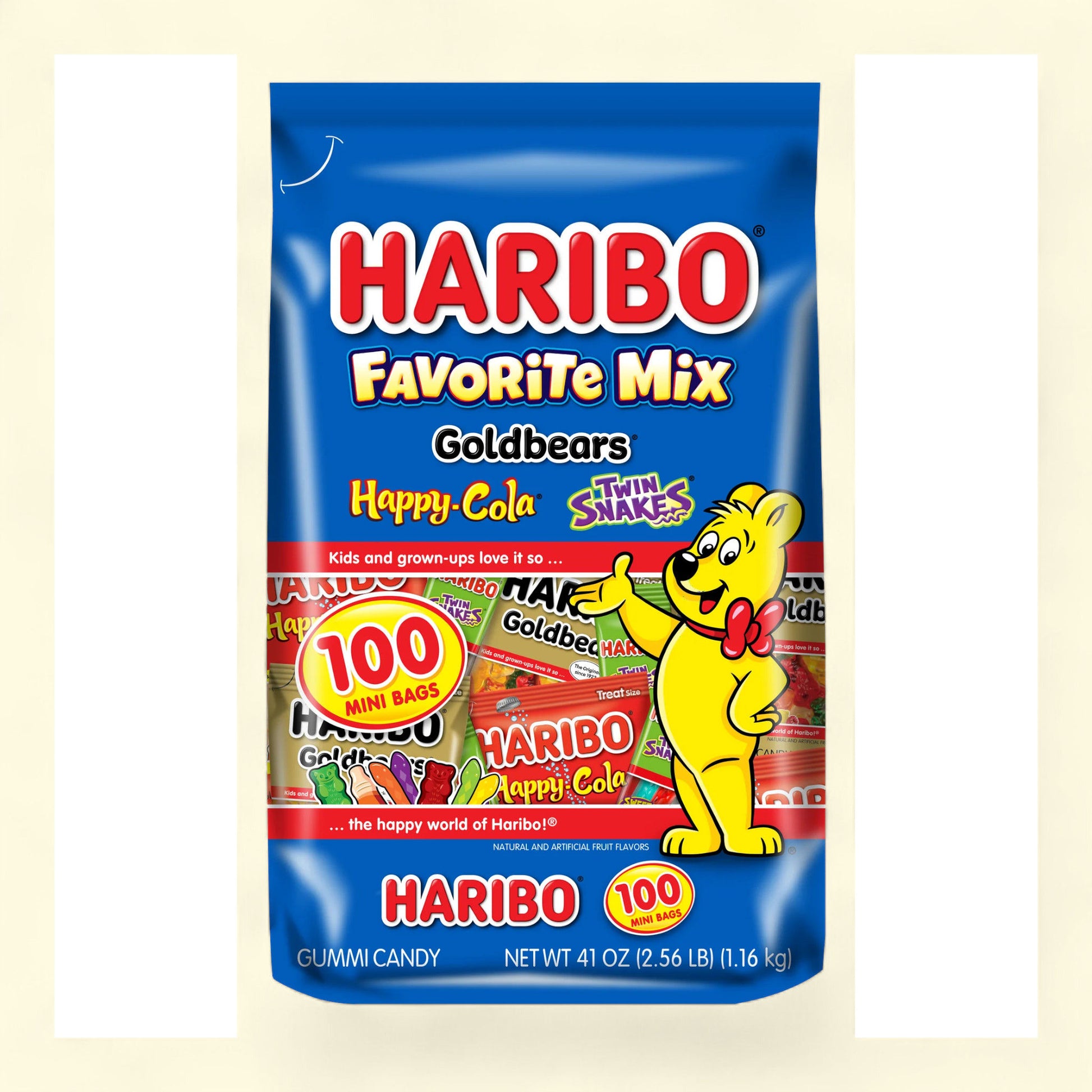 Assortiment de bonbons gélifiés HARIBO, 1,2 kg, 100 pièces