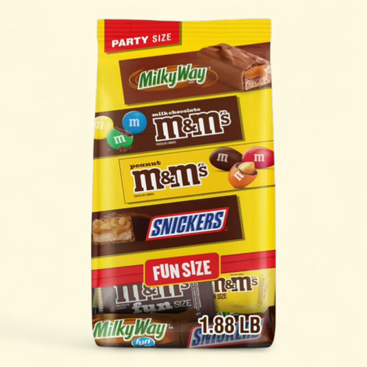 M&M's, Snickers & Milky Way Fun Size Chocolate Candy Variety Pack, Bulk Bag, 1.88 lb