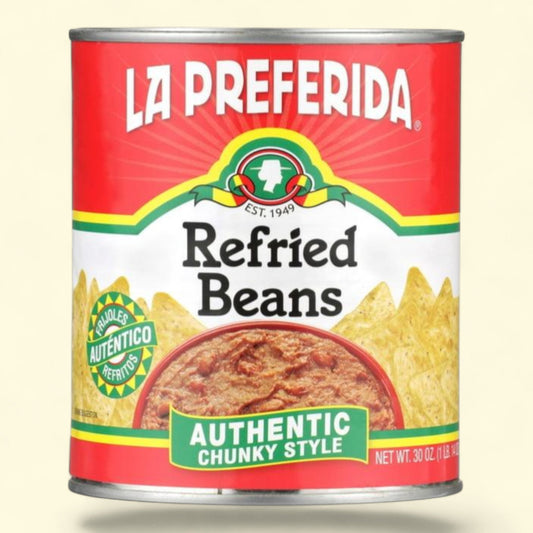 La Preferida Chunky Style Refried Beans, 30 oz, Can