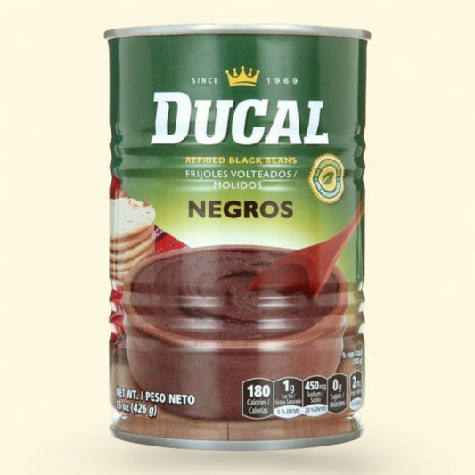 Goya Ducal Refried Beans, Black, 15 Oz